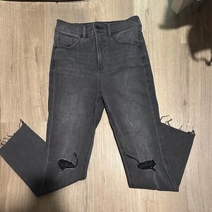 Express cropped high waisted grey jeans